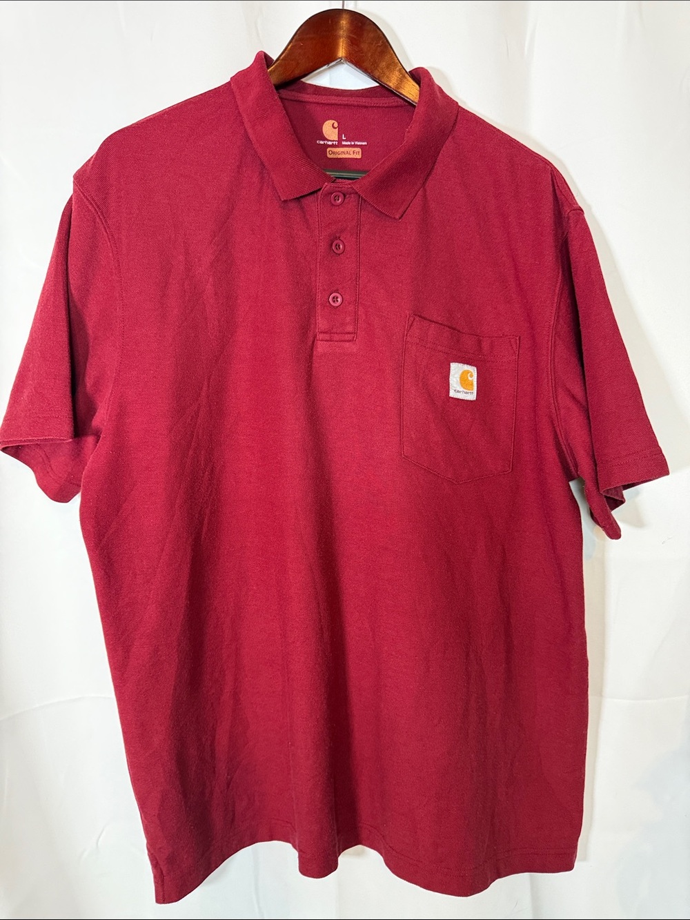 Carhartt Men's Short Sleeve Polo Shirt in Burgundy Red